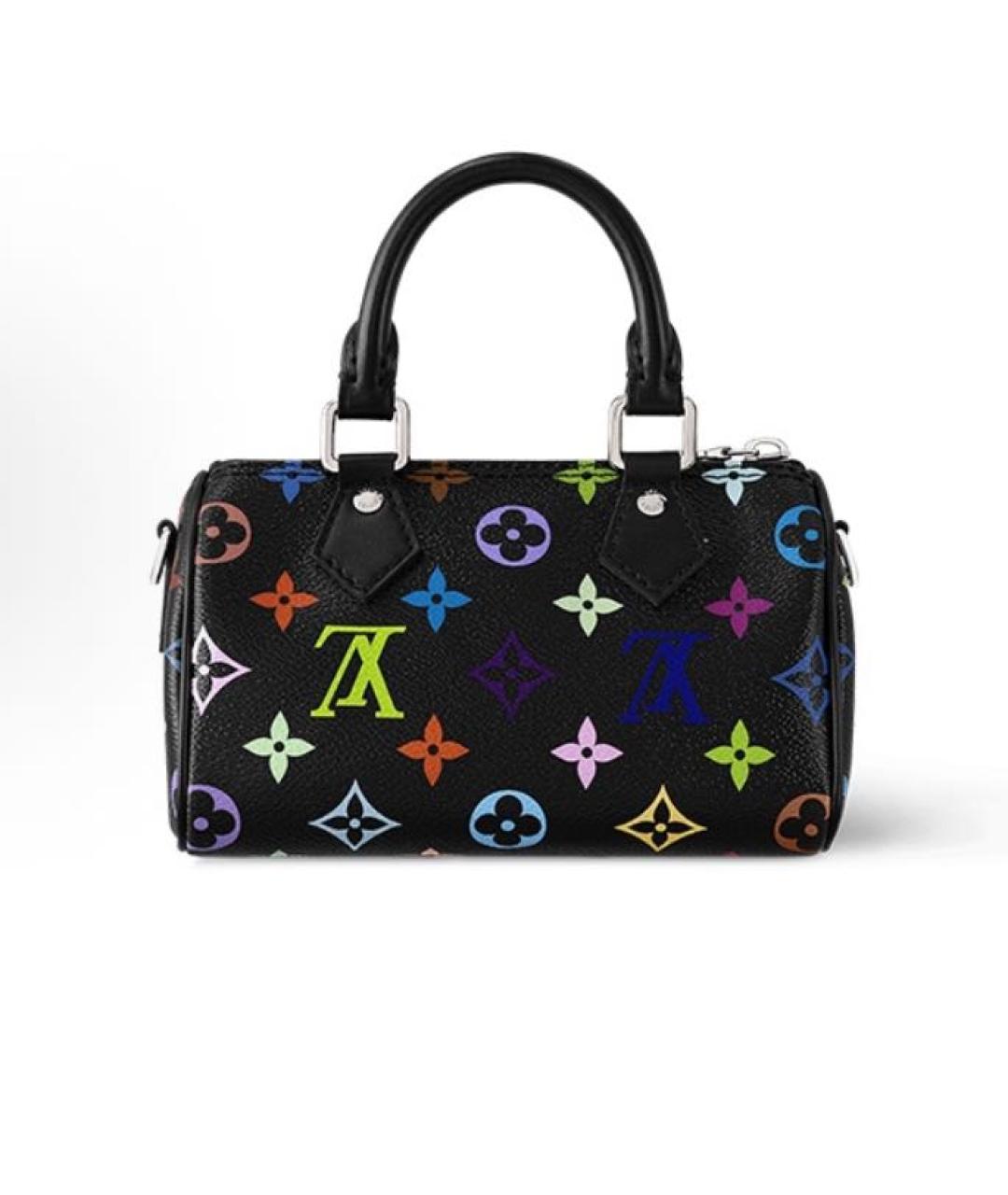 LOUIS VUITTON Черная кожаная сумка с короткими ручками, фото 3