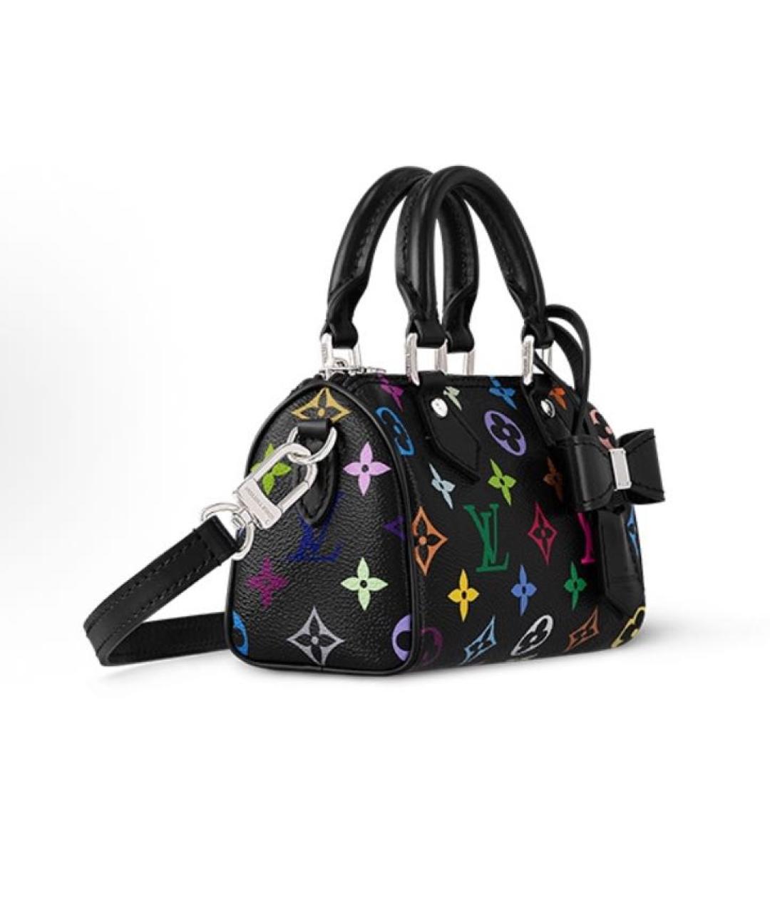 LOUIS VUITTON Черная кожаная сумка с короткими ручками, фото 2