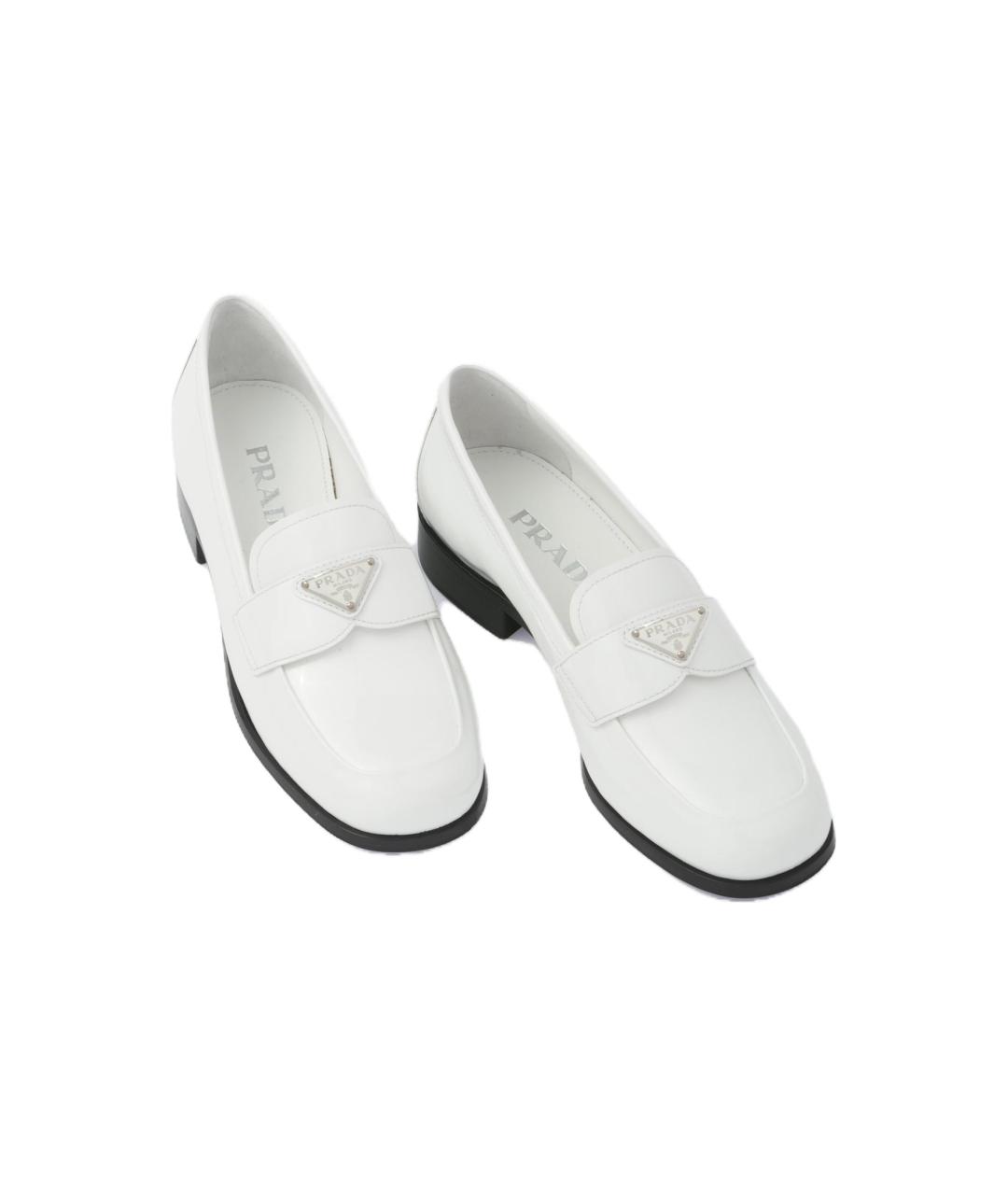 PRADA Белые кожаные лоферы, фото 5