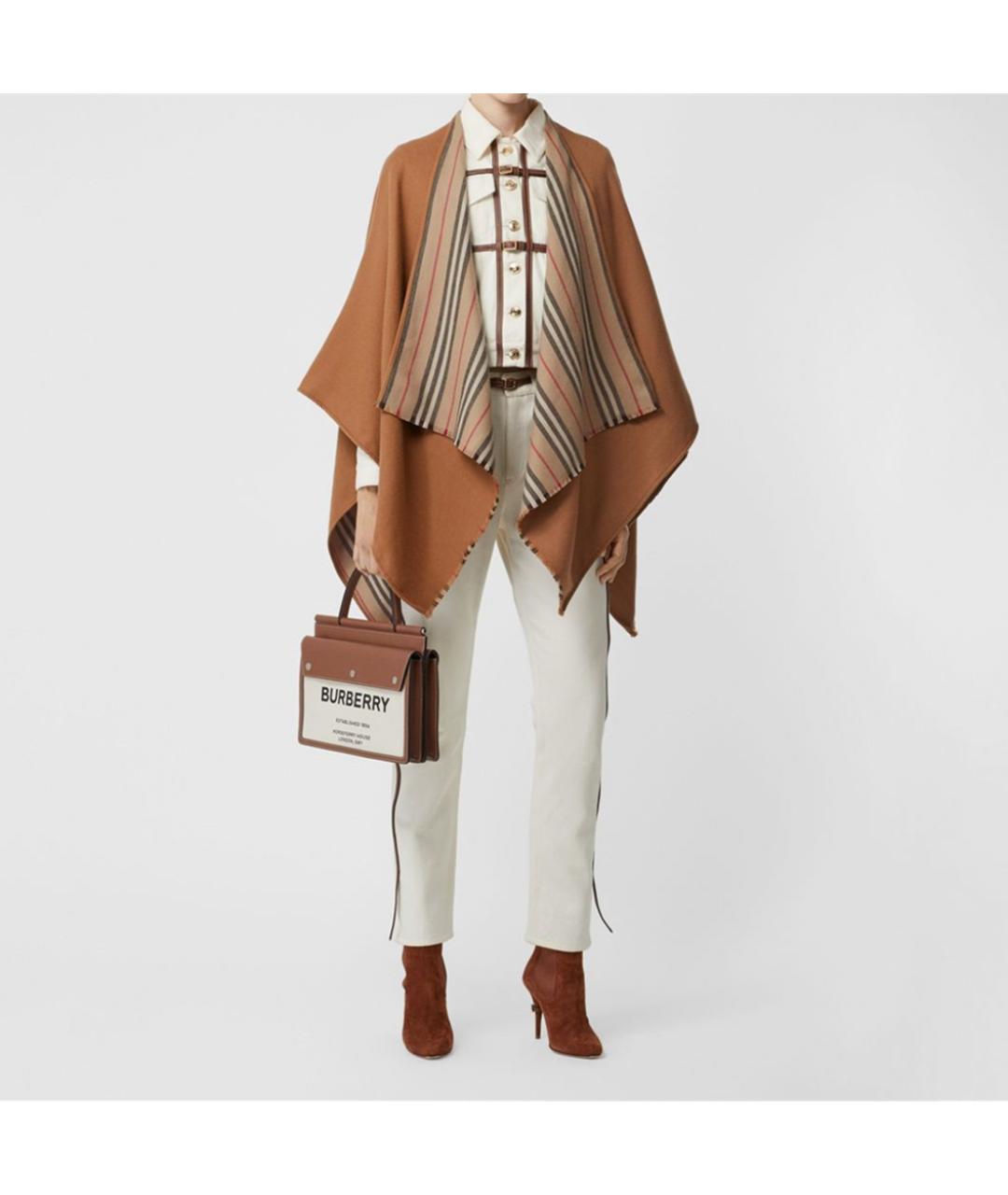 BURBERRY Коричневый шерстяной платок, фото 3
