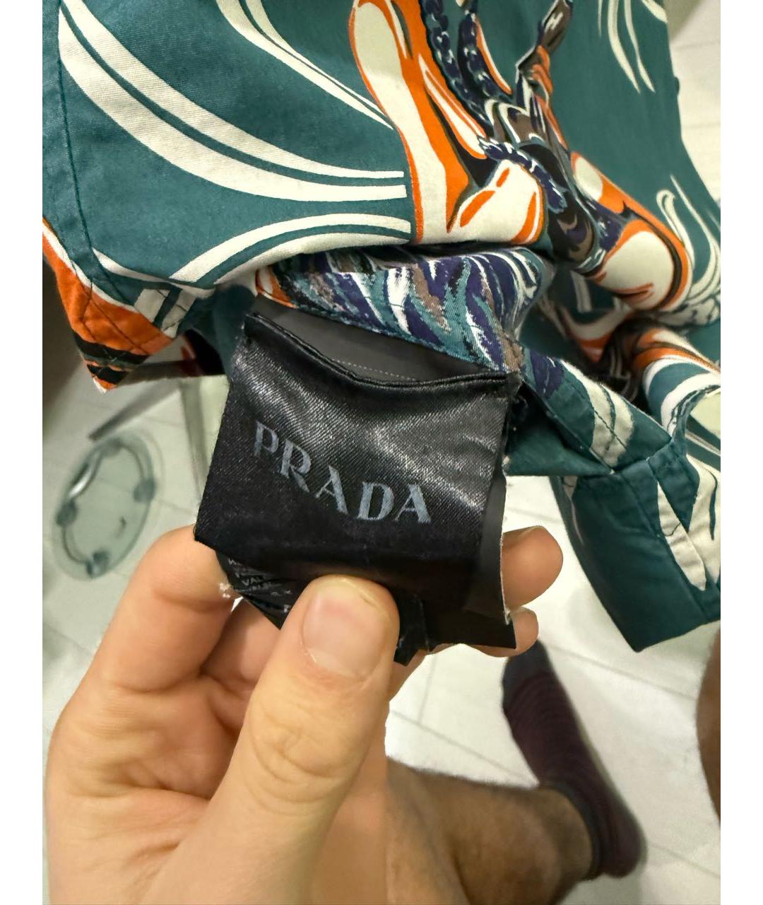 PRADA Бирюзовая хлопковая кэжуал рубашка, фото 4