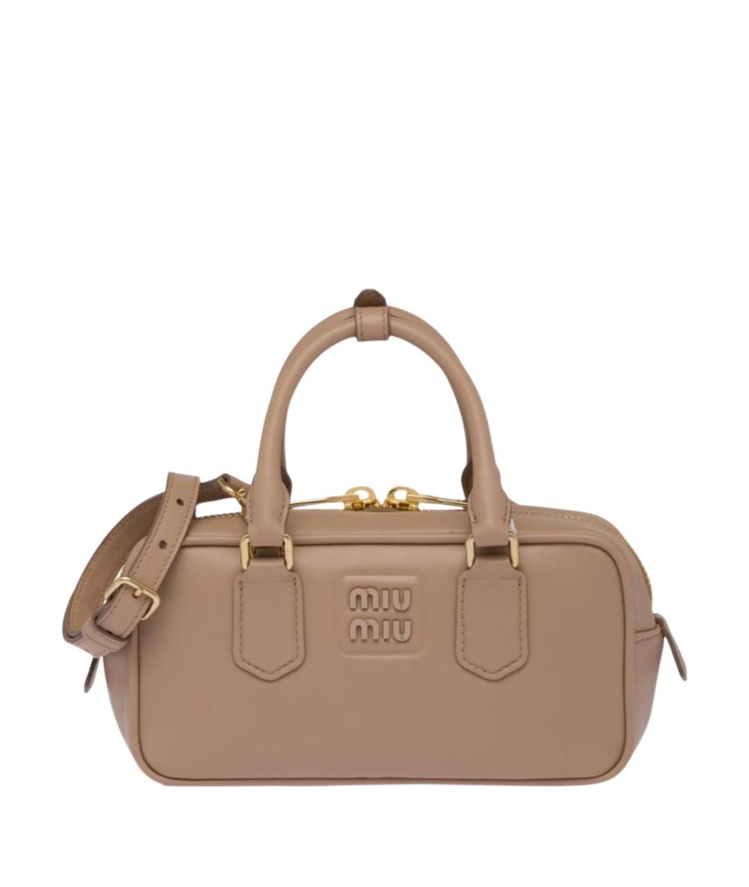 MIU MIU Коричневая кожаная сумка через плечо, фото 1