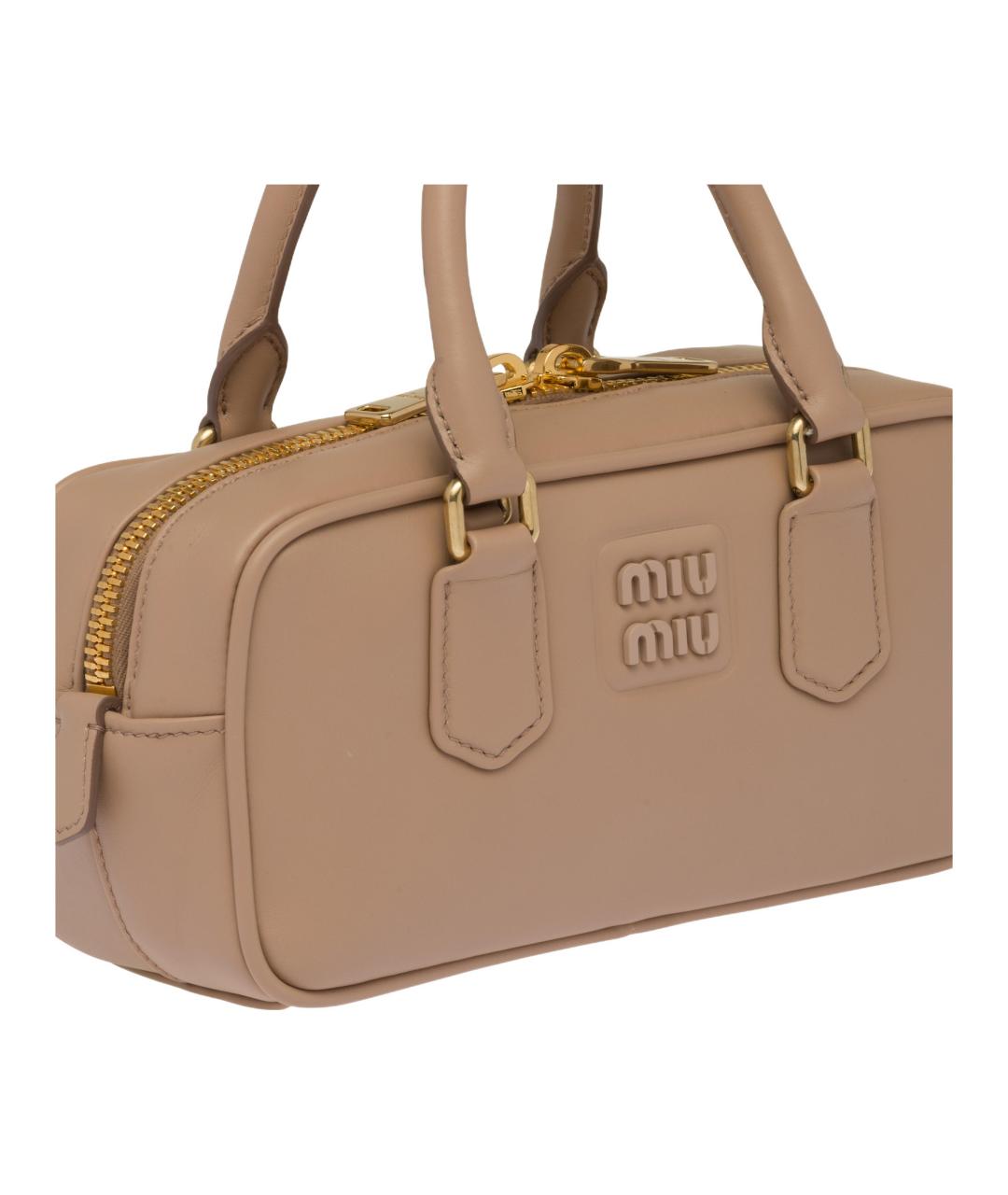 MIU MIU Коричневая кожаная сумка через плечо, фото 4