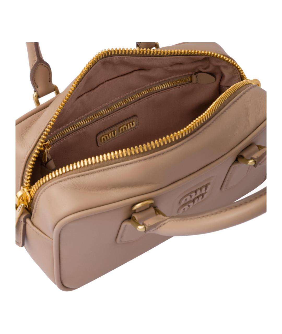 MIU MIU Коричневая кожаная сумка через плечо, фото 5