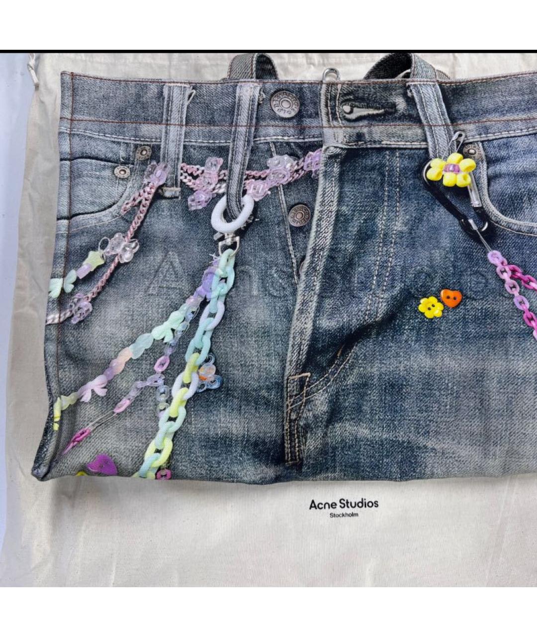 ACNE STUDIOS Темно-синяя сумка тоут, фото 6