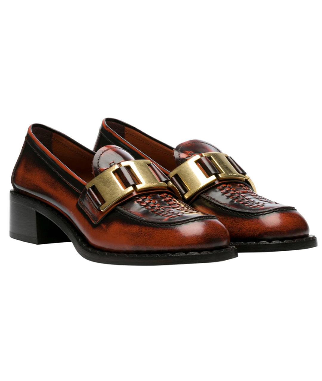 PRADA Коричневые кожаные лоферы, фото 3