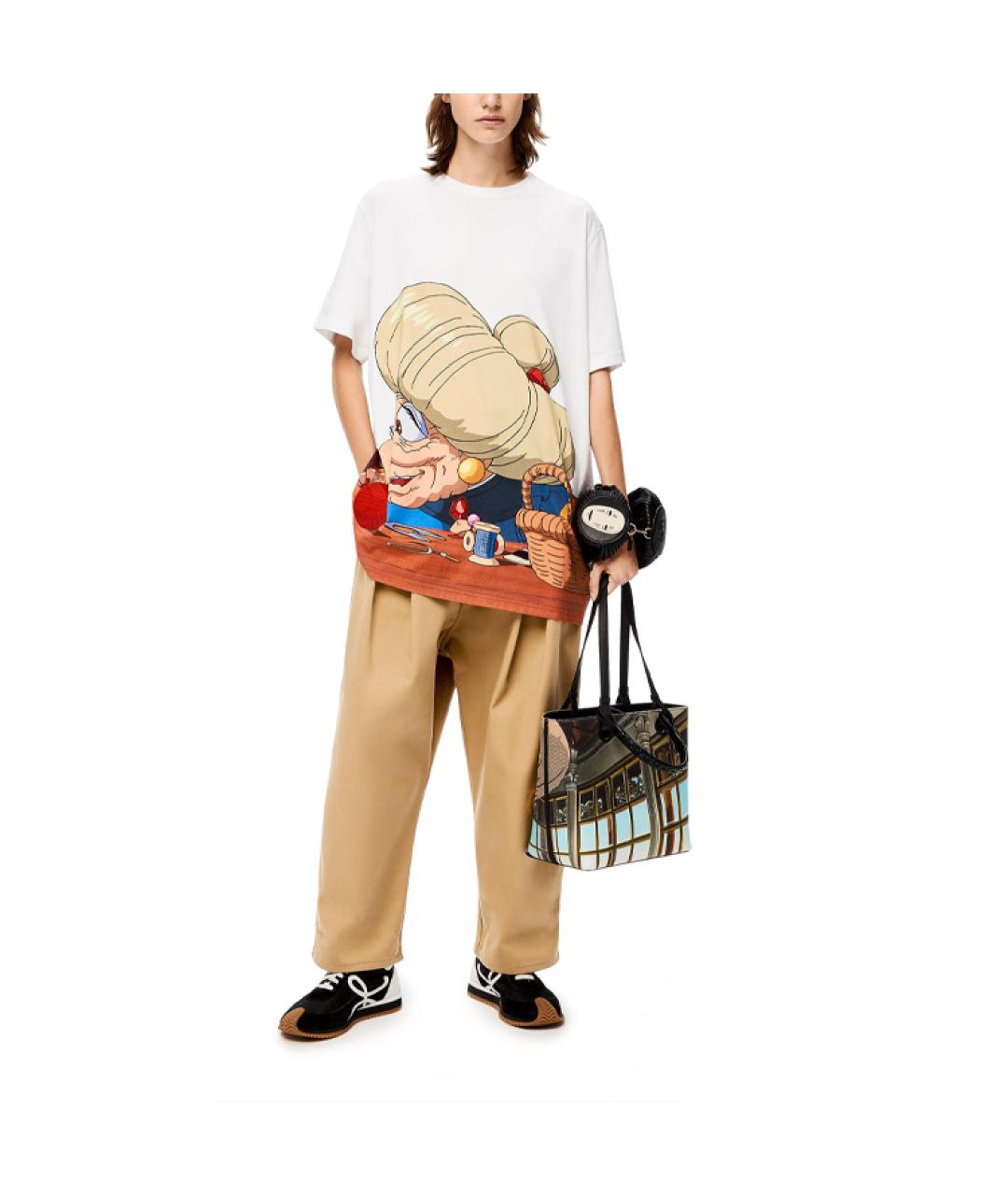LOEWE Белая хлопковая футболка, фото 2