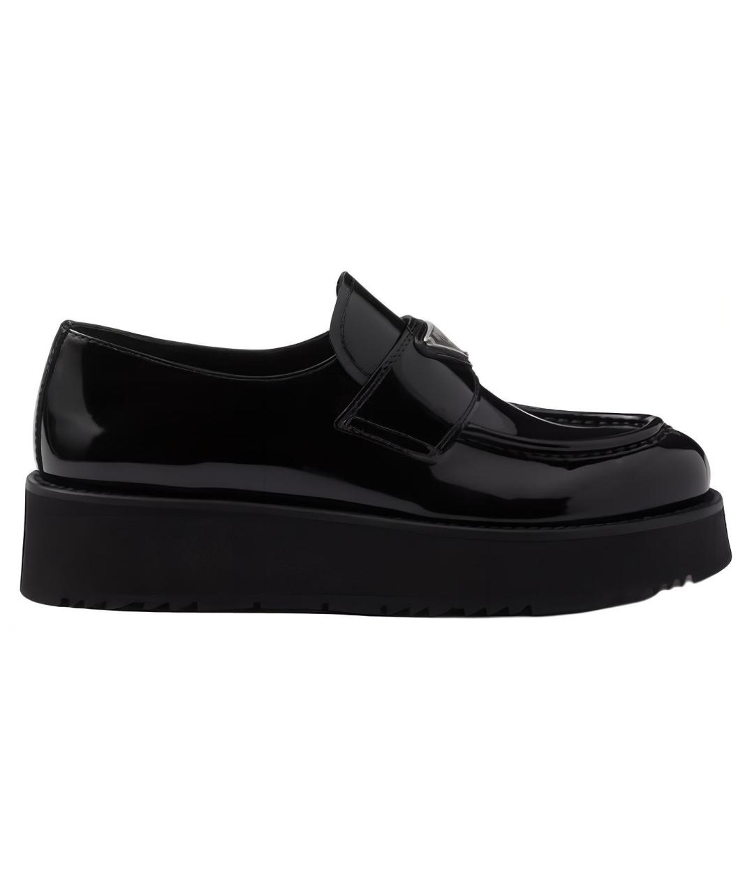 PRADA Черные кожаные лоферы, фото 1