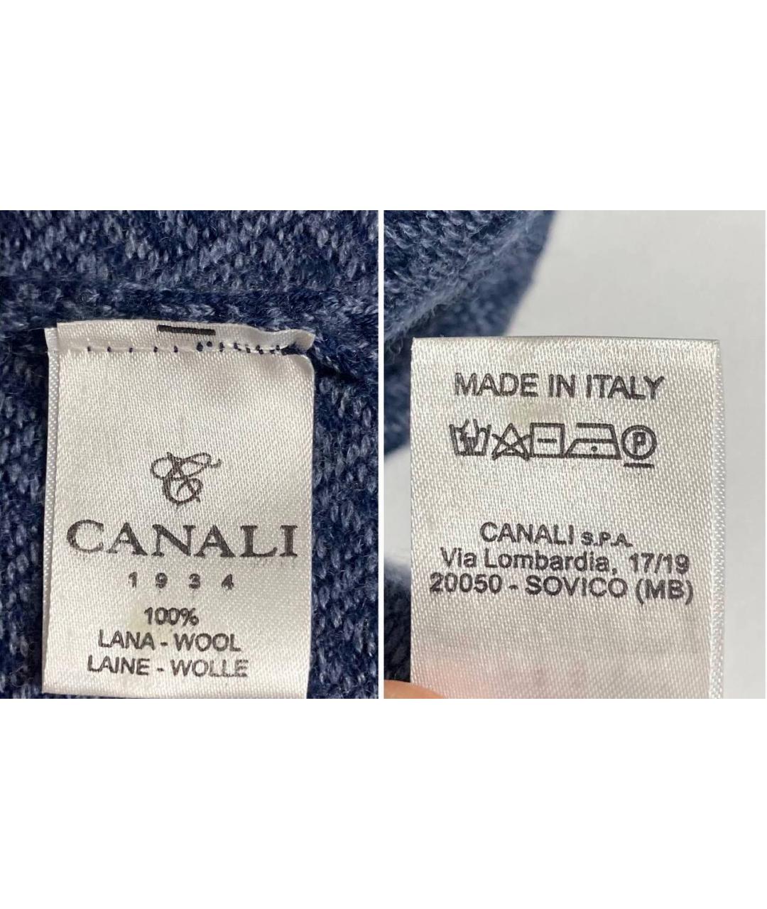 CANALI Голубой шерстяной джемпер / свитер, фото 9