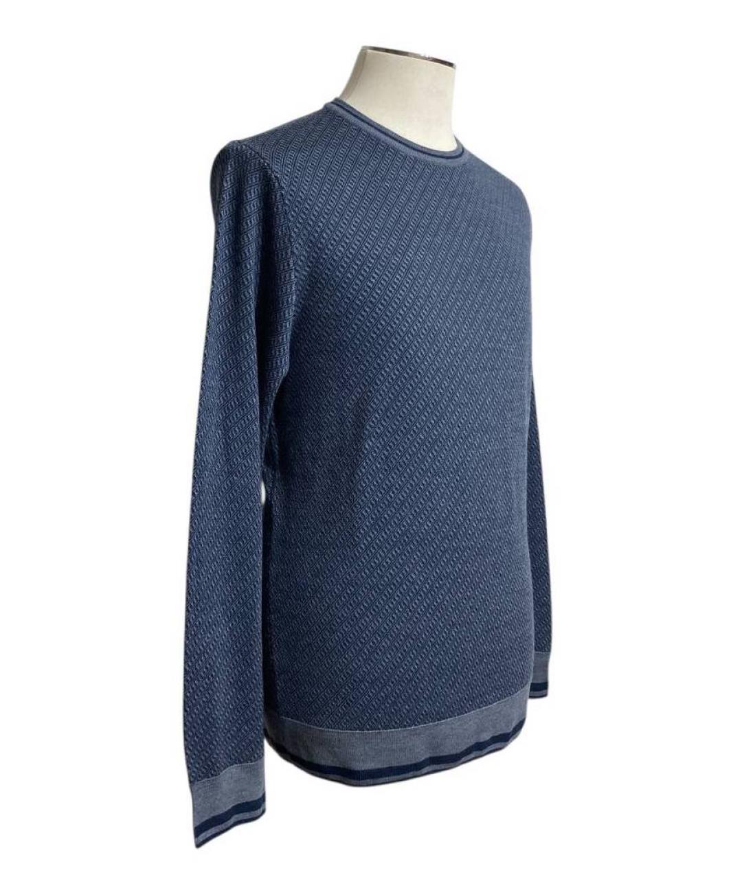 CANALI Голубой шерстяной джемпер / свитер, фото 4