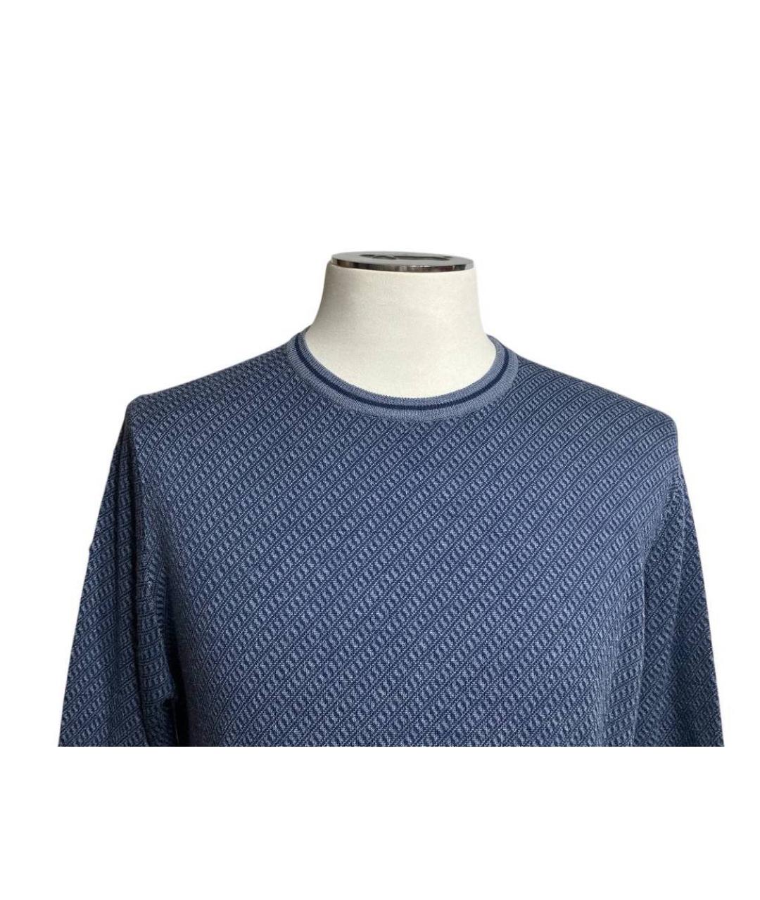 CANALI Голубой шерстяной джемпер / свитер, фото 6