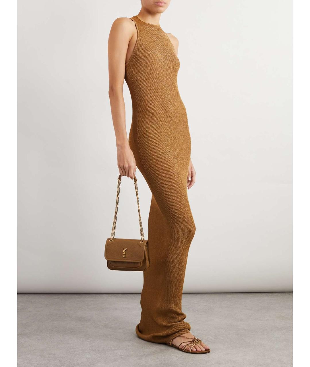 SAINT LAURENT Золотое платье, фото 2