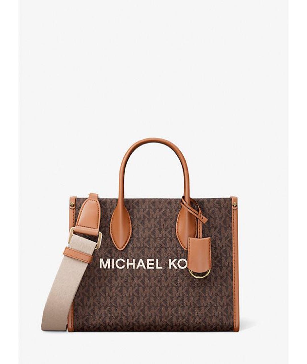MICHAEL KORS Коричневая кожаная сумка тоут, фото 6