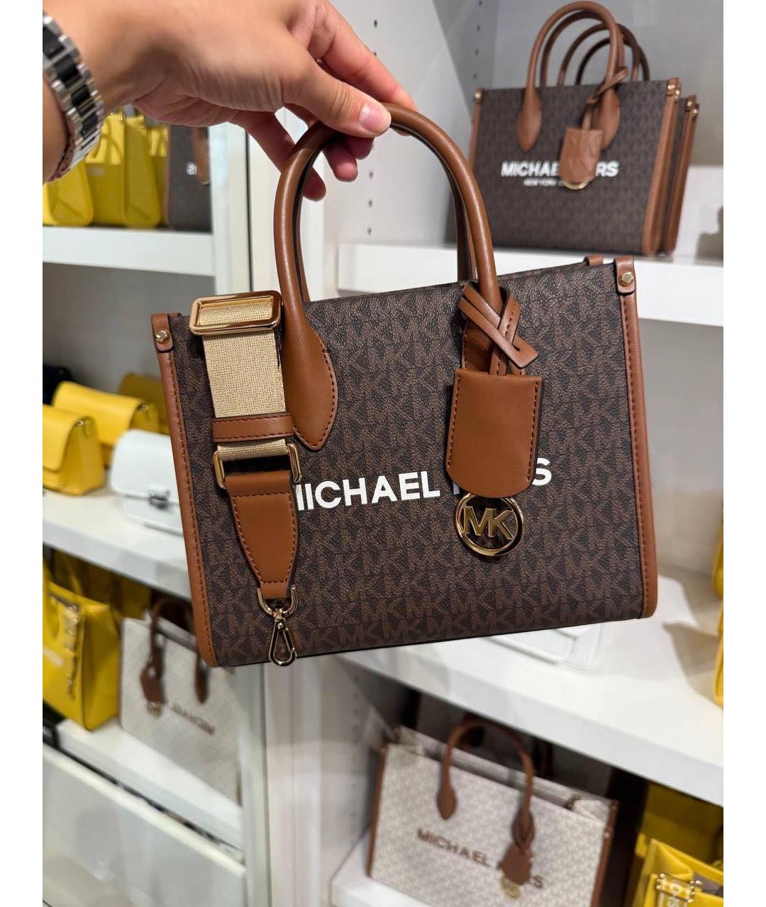MICHAEL KORS Коричневая кожаная сумка тоут, фото 5