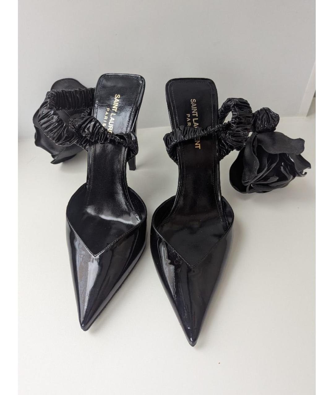 SAINT LAURENT Черные туфли из лакированной кожи, фото 2