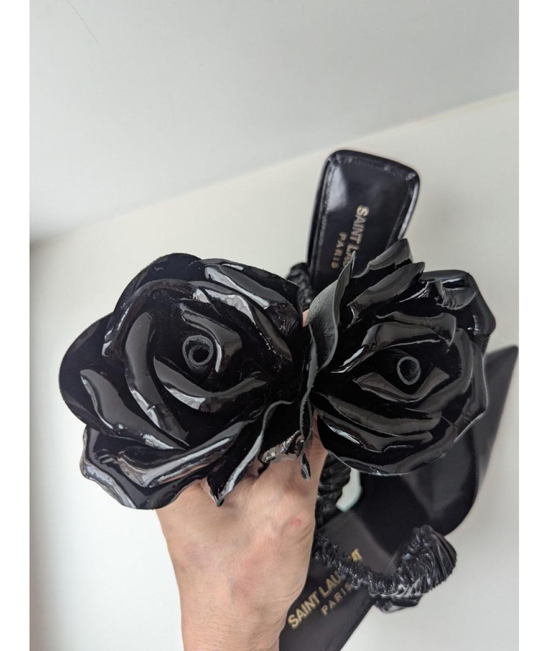 SAINT LAURENT Черные туфли из лакированной кожи, фото 5