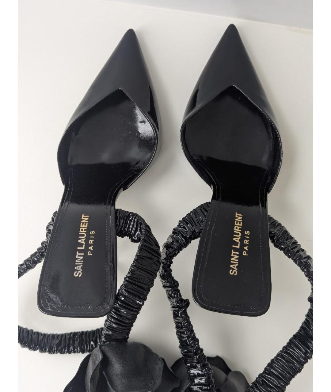 SAINT LAURENT Черные туфли из лакированной кожи, фото 3