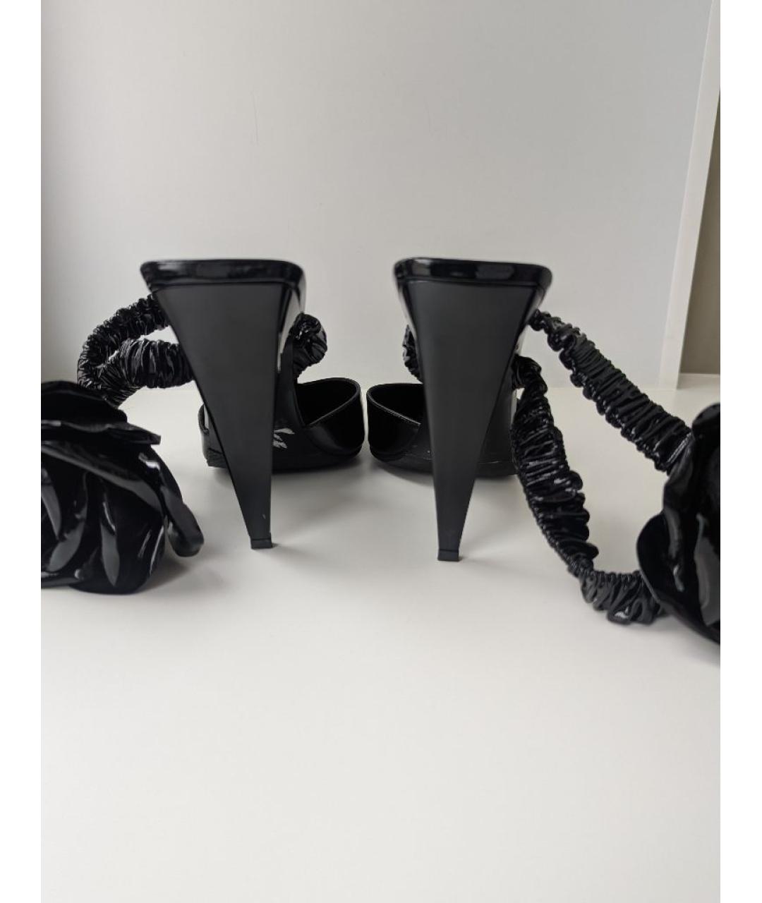 SAINT LAURENT Черные туфли из лакированной кожи, фото 4