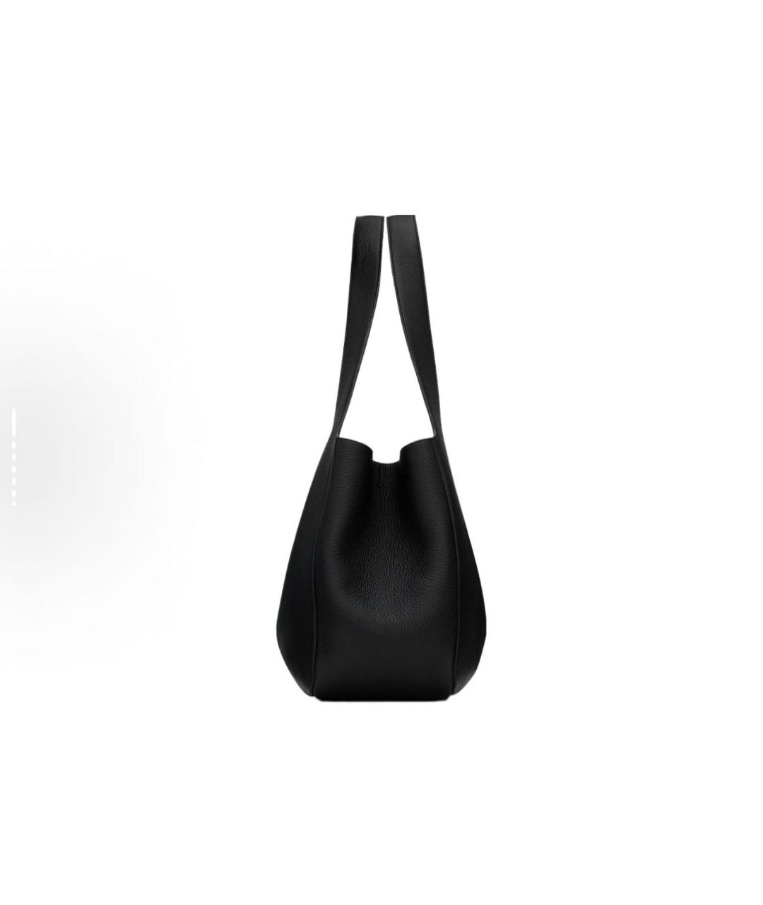 SAINT LAURENT Черная кожаная сумка тоут, фото 4
