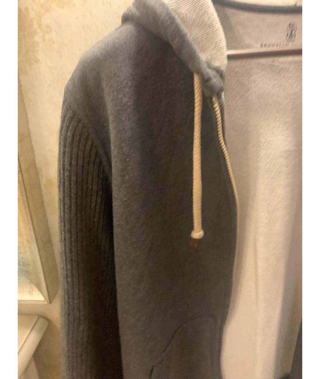 BRUNELLO CUCINELLI Серая хлопковая спортивная куртка, фото 4