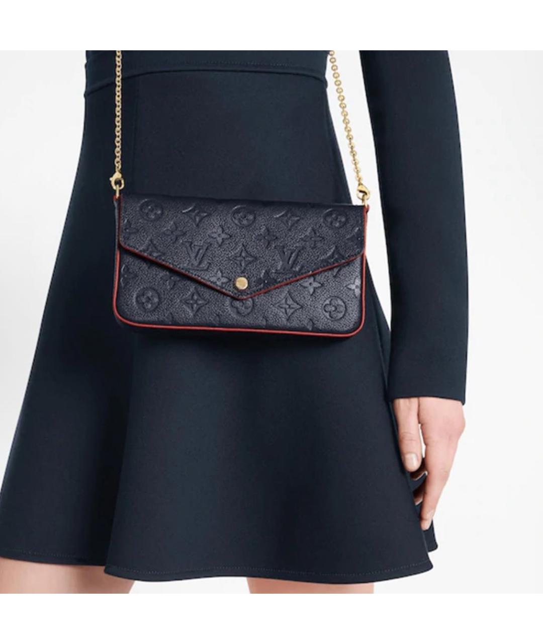 LOUIS VUITTON Темно-синяя кожаная сумка через плечо, фото 6
