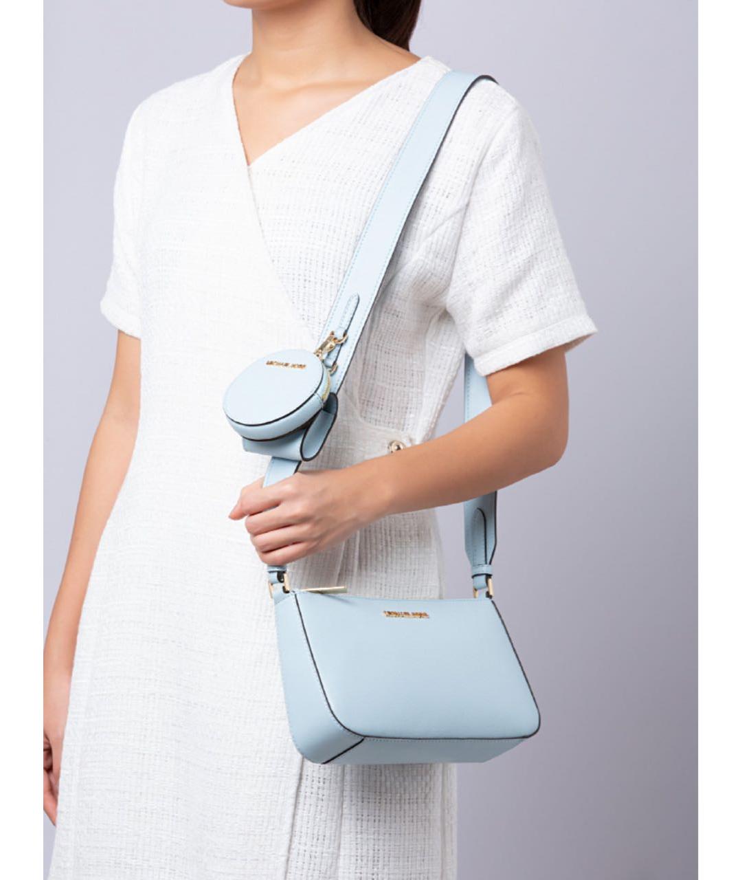 MICHAEL KORS Голубая кожаная сумка через плечо, фото 3