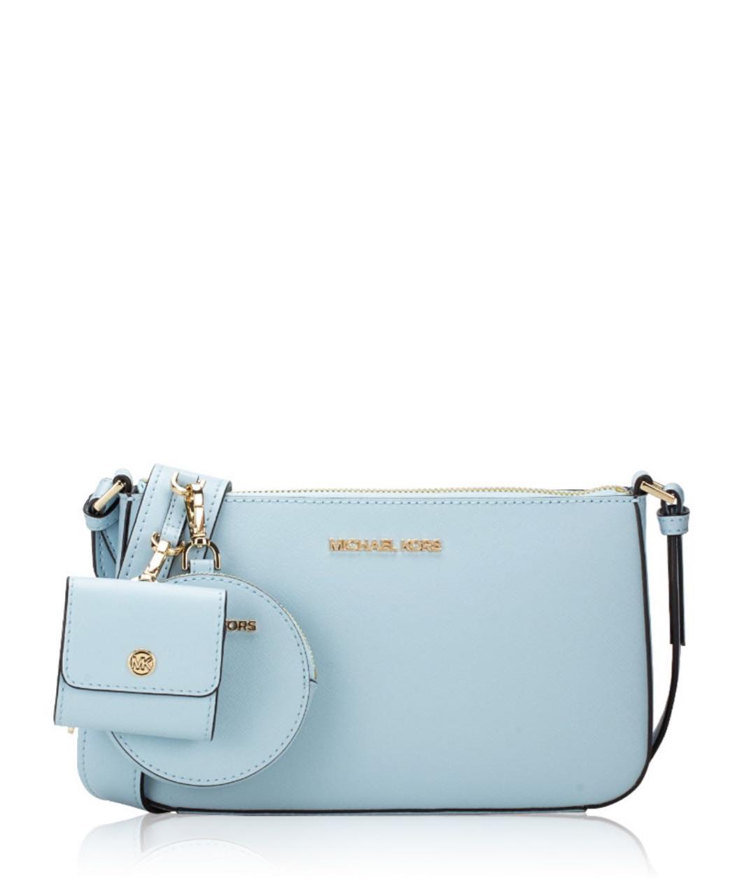 MICHAEL KORS Голубая кожаная сумка через плечо, фото 4