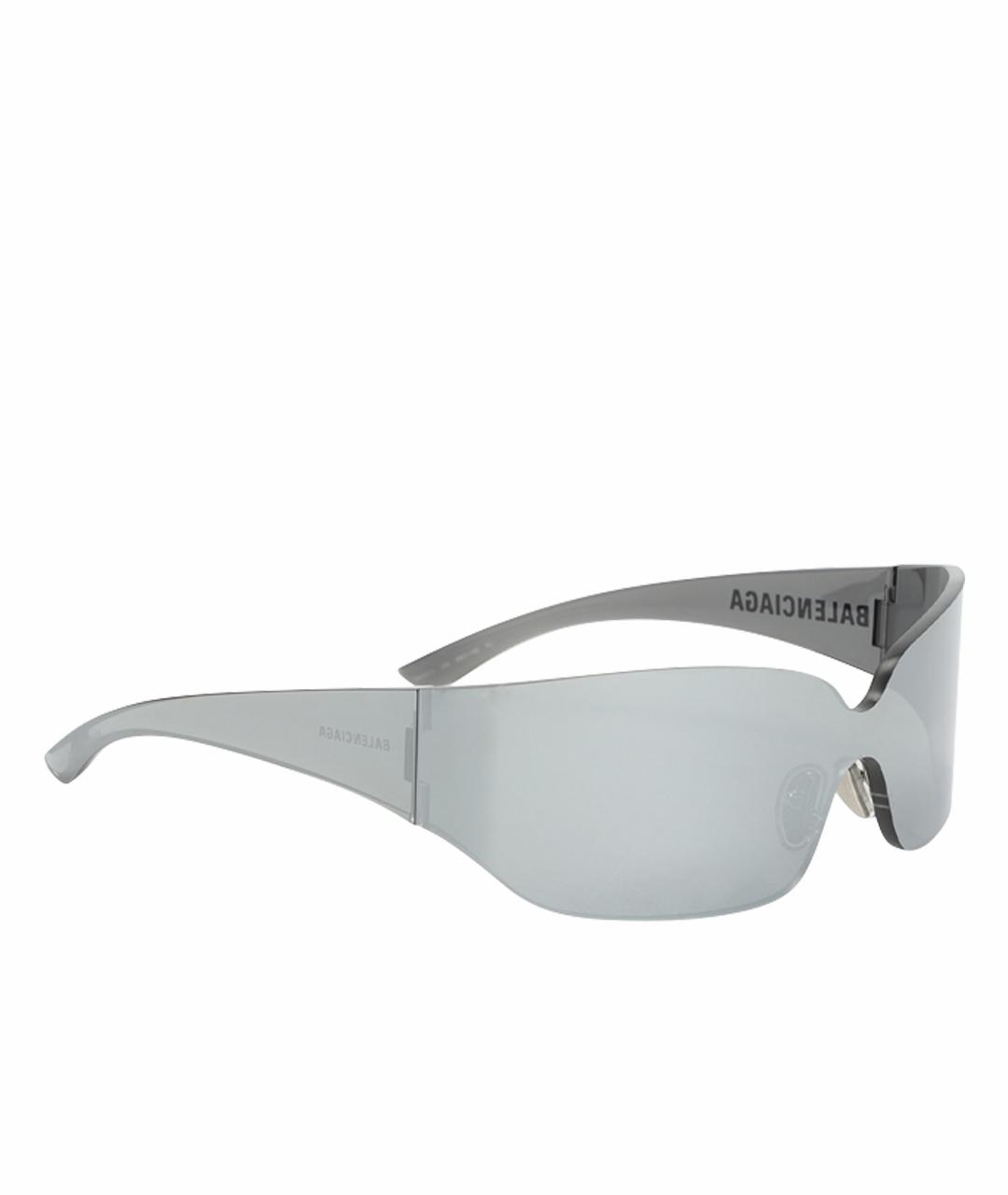 BALENCIAGA Серебряные металлические солнцезащитные очки, фото 1