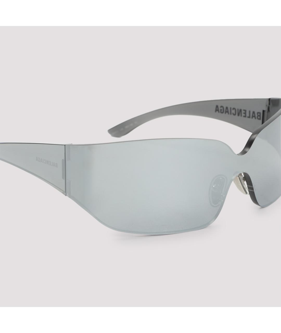 BALENCIAGA Серебряные металлические солнцезащитные очки, фото 4