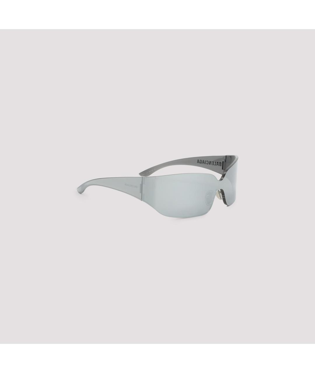 BALENCIAGA Серебряные металлические солнцезащитные очки, фото 2