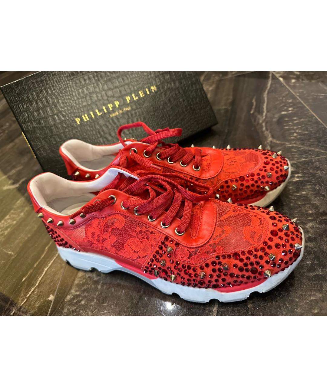 PHILIPP PLEIN Красные кроссовки, фото 7