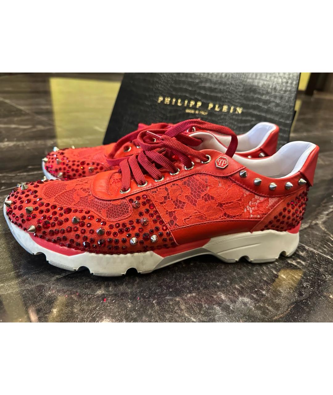 PHILIPP PLEIN Красные кроссовки, фото 2