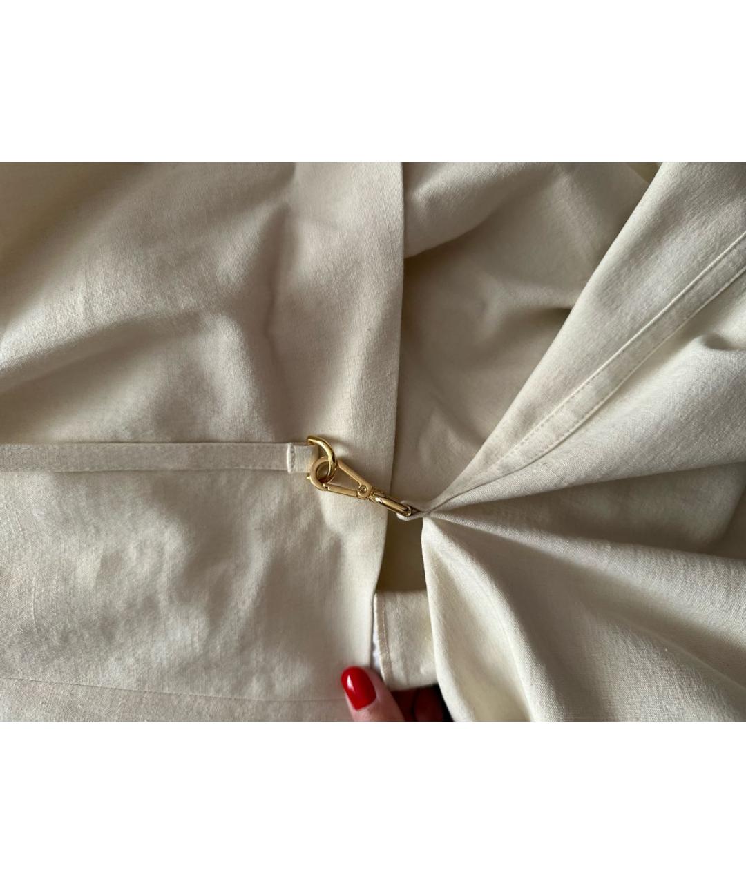 JACQUEMUS Бежевое хлопко-эластановое коктейльное платье, фото 4