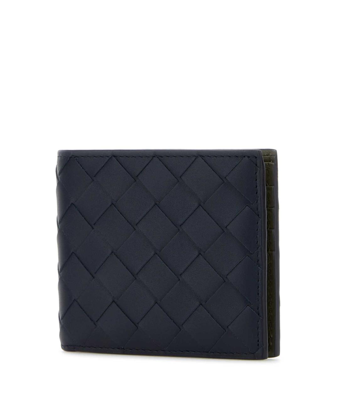 BOTTEGA VENETA Темно-синий кожаный кошелек, фото 2