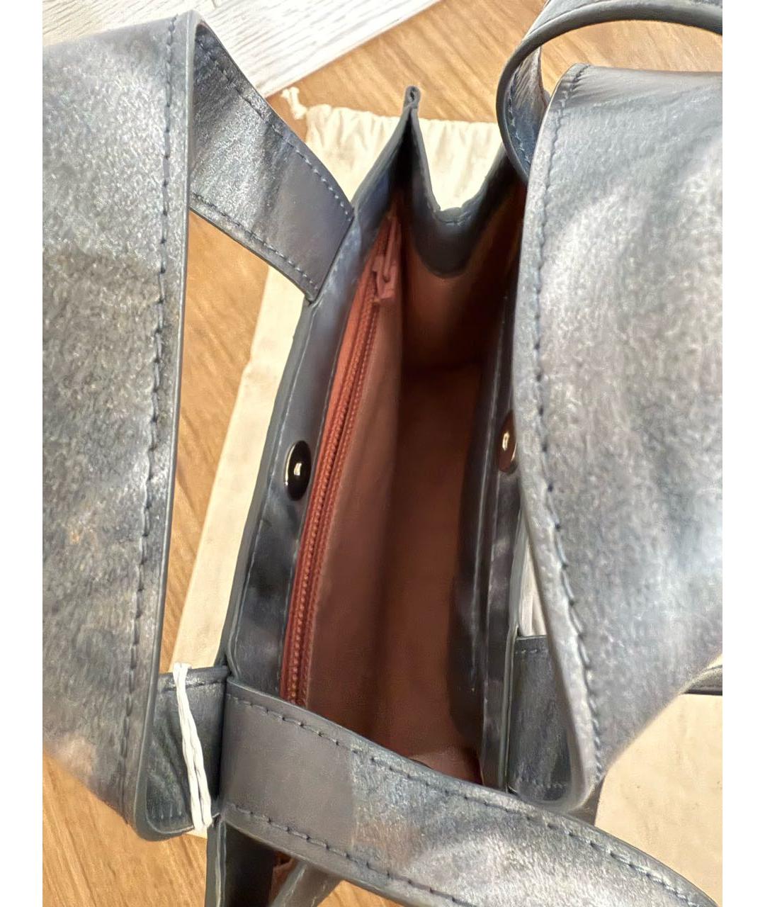 ACNE STUDIOS Антрацитовая синтетическая сумка тоут, фото 4
