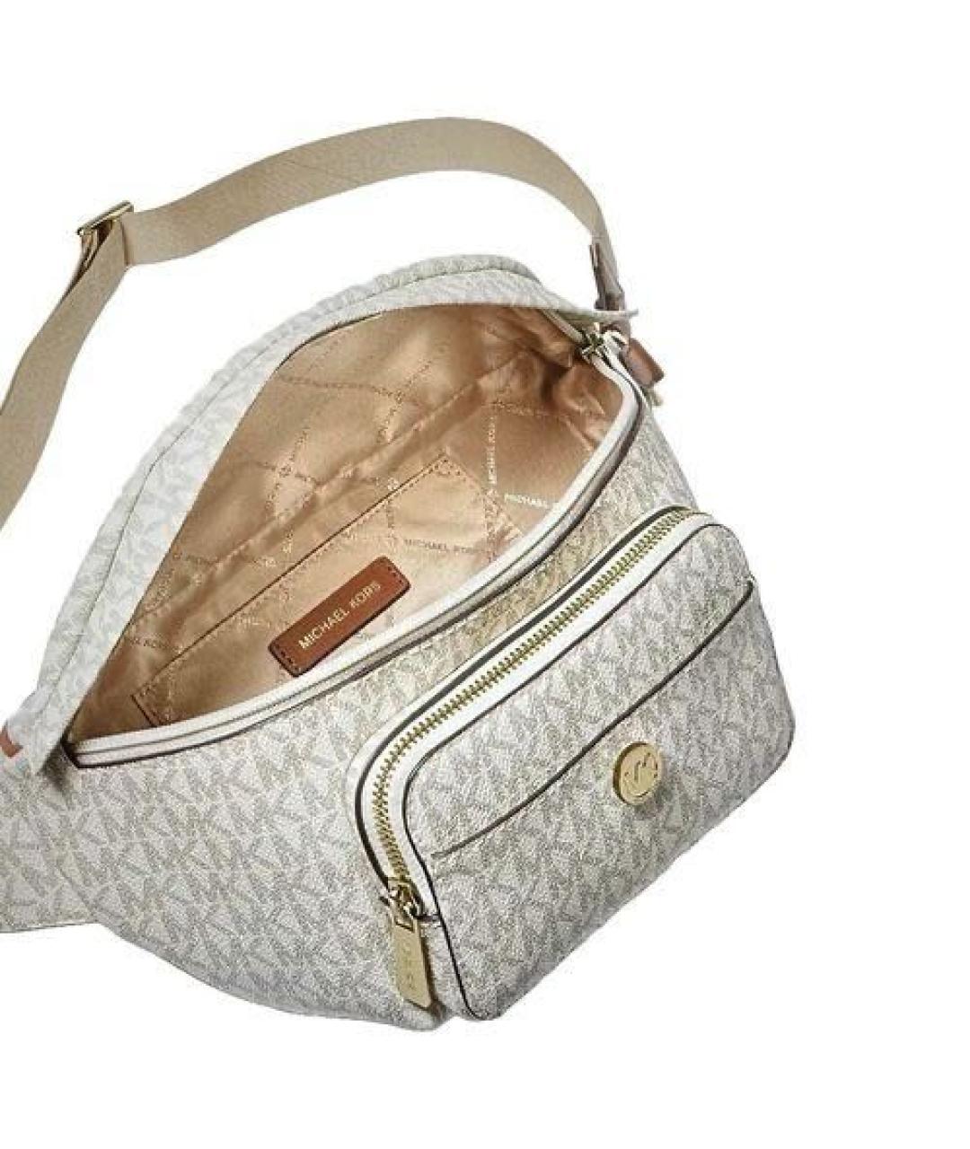 MICHAEL KORS Бежевая кожаная поясная сумка, фото 3