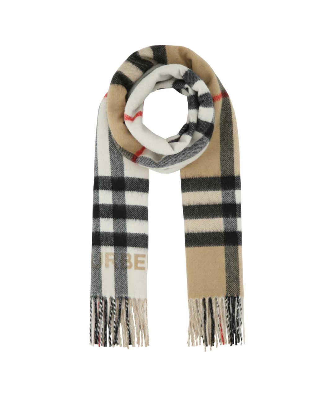 BURBERRY Бежевый кашемировый шарф, фото 1