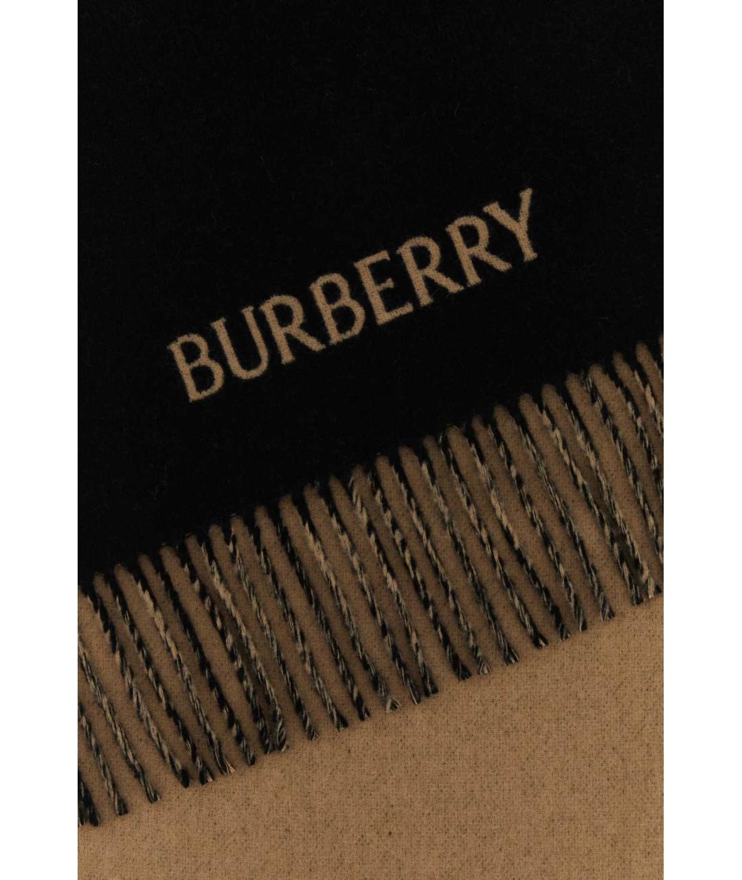 BURBERRY Черный кашемировый шарф, фото 2
