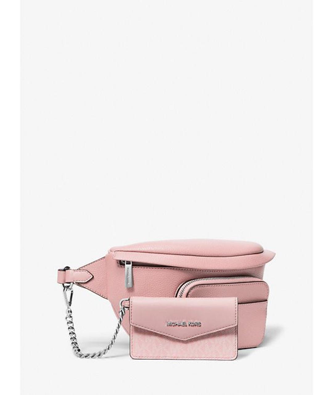 MICHAEL KORS Розовая кожаная поясная сумка, фото 2