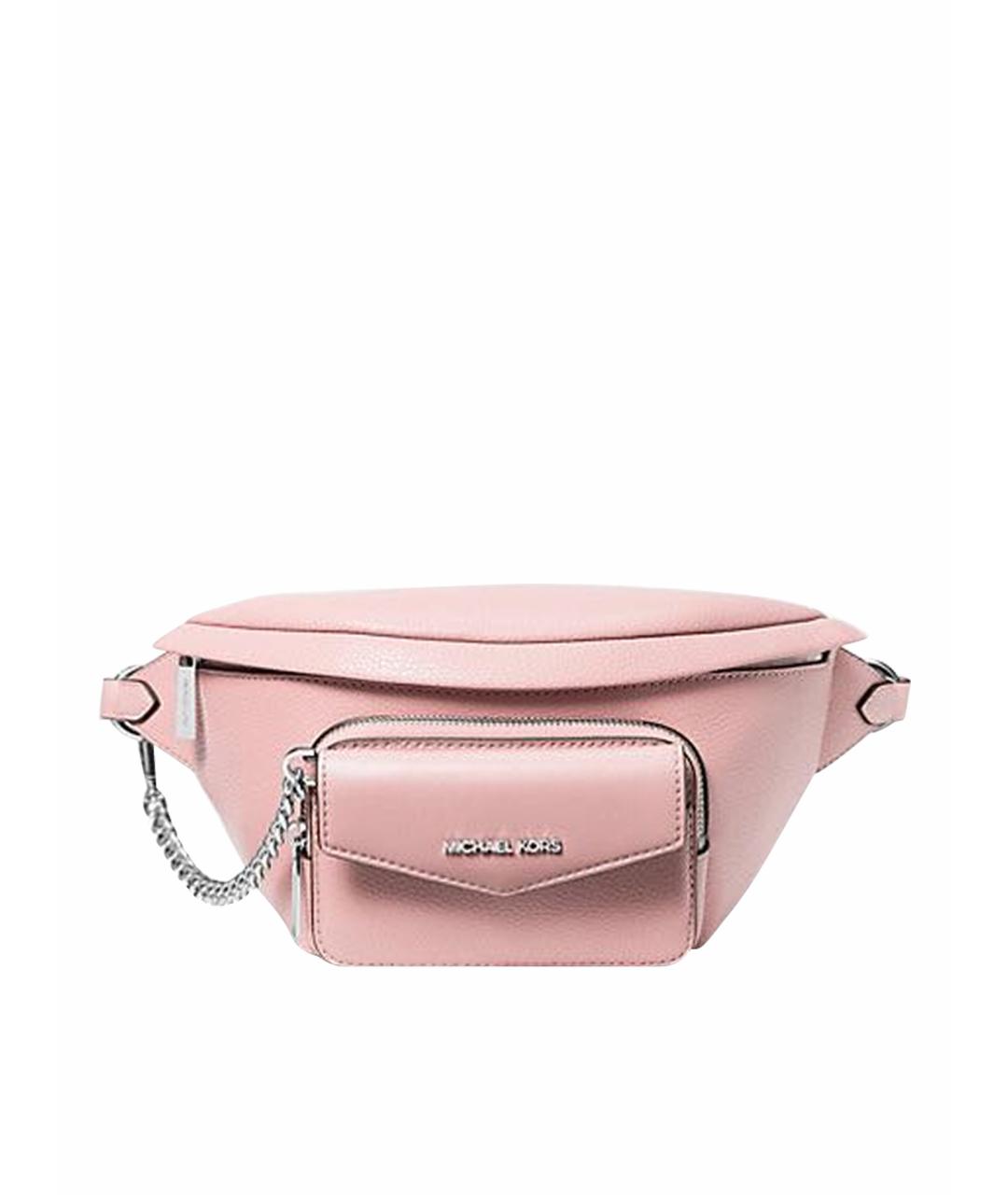MICHAEL KORS Розовая кожаная поясная сумка, фото 1