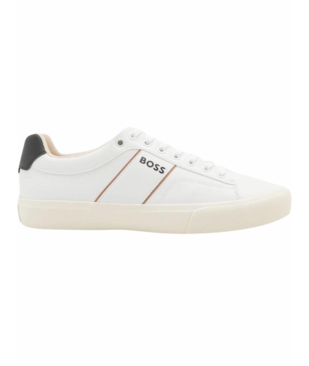 HUGO BOSS Белые низкие кроссовки / кеды из искусственной кожи, фото 1