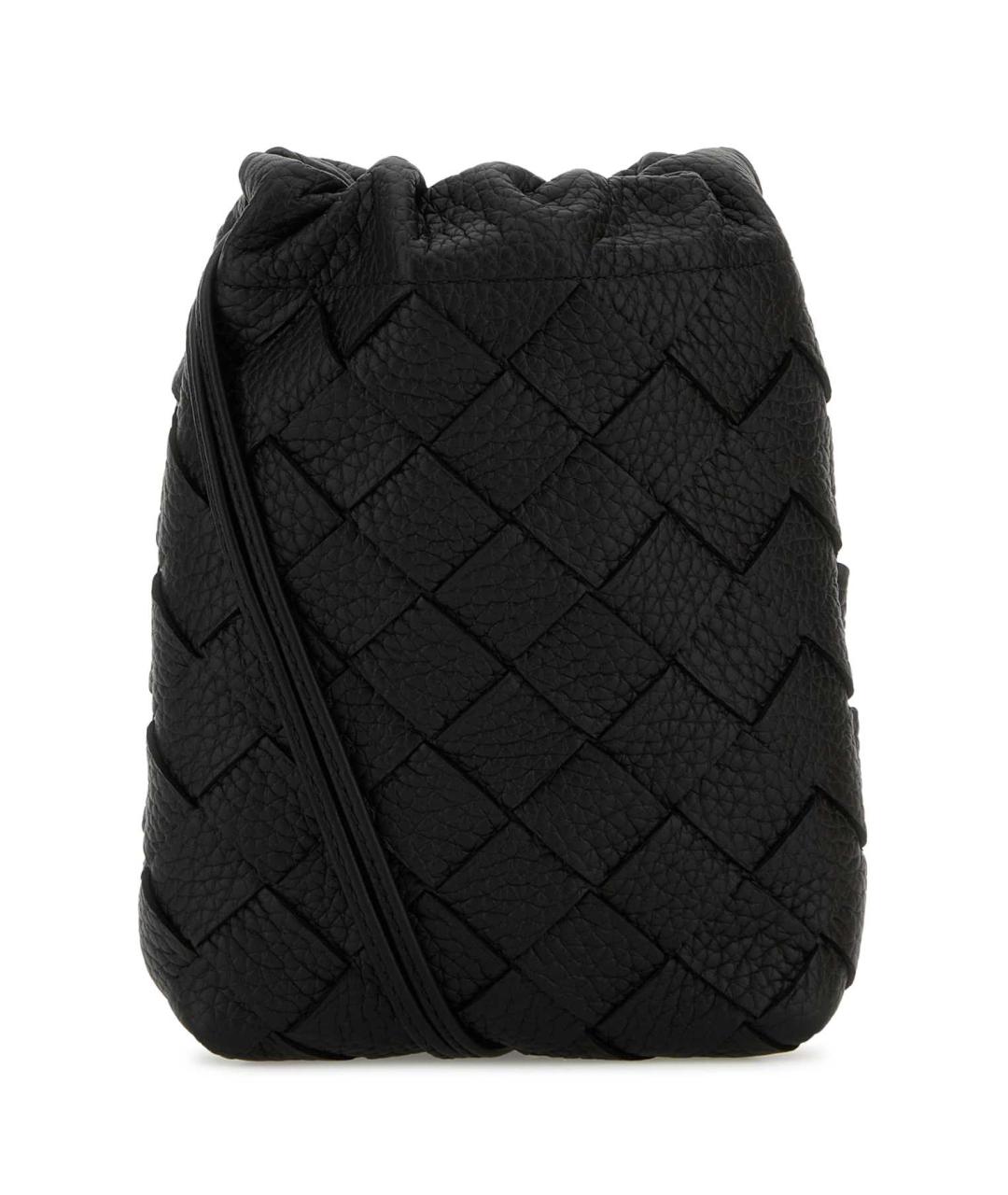 BOTTEGA VENETA Черная кожаная барсетка, фото 3