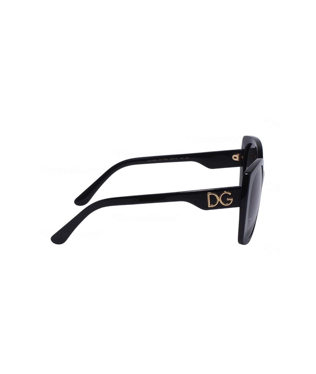 DOLCE&GABBANA Черные пластиковые солнцезащитные очки, фото 2