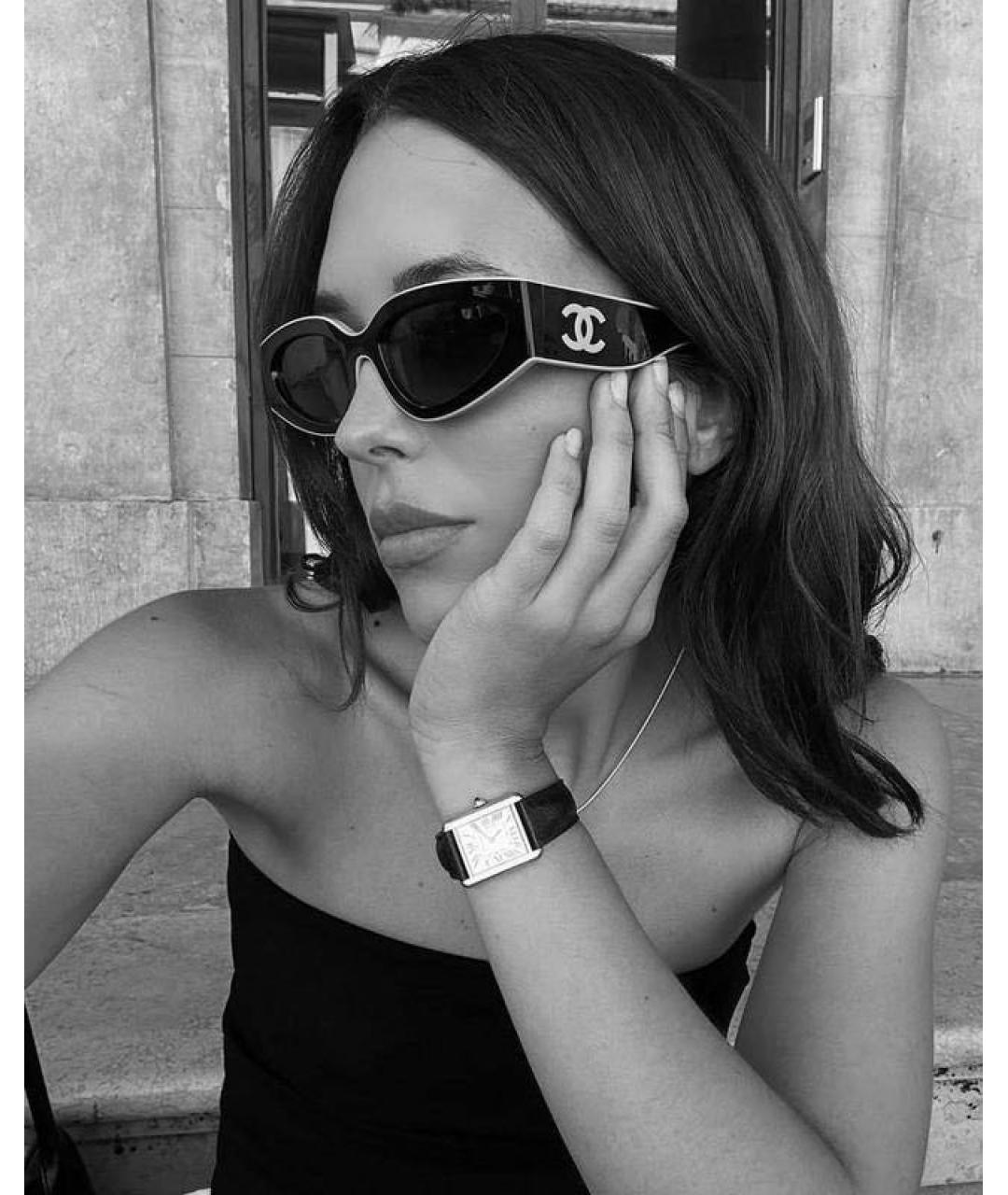 CHANEL Черные пластиковые солнцезащитные очки, фото 6