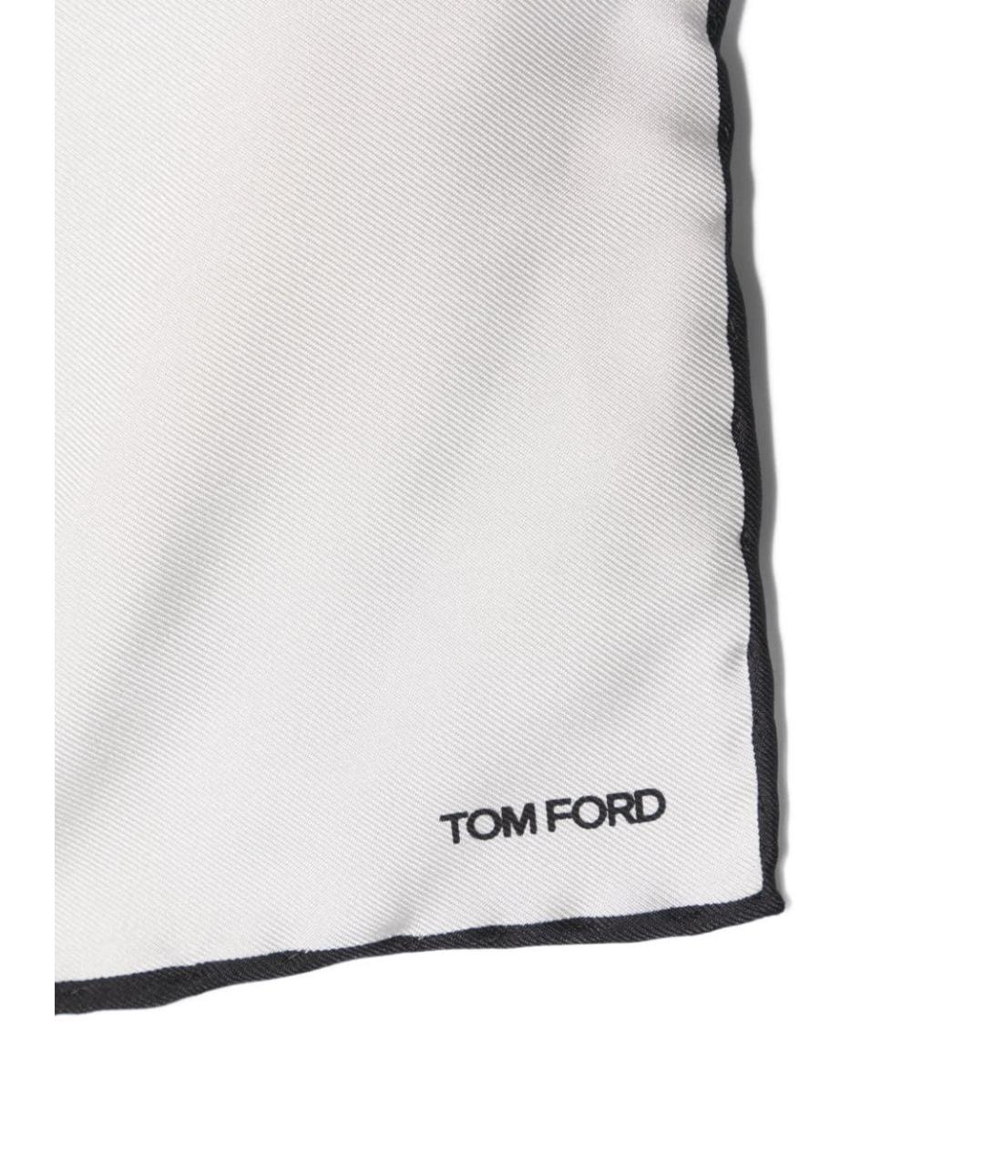 TOM FORD Белый шелковый шарф, фото 2