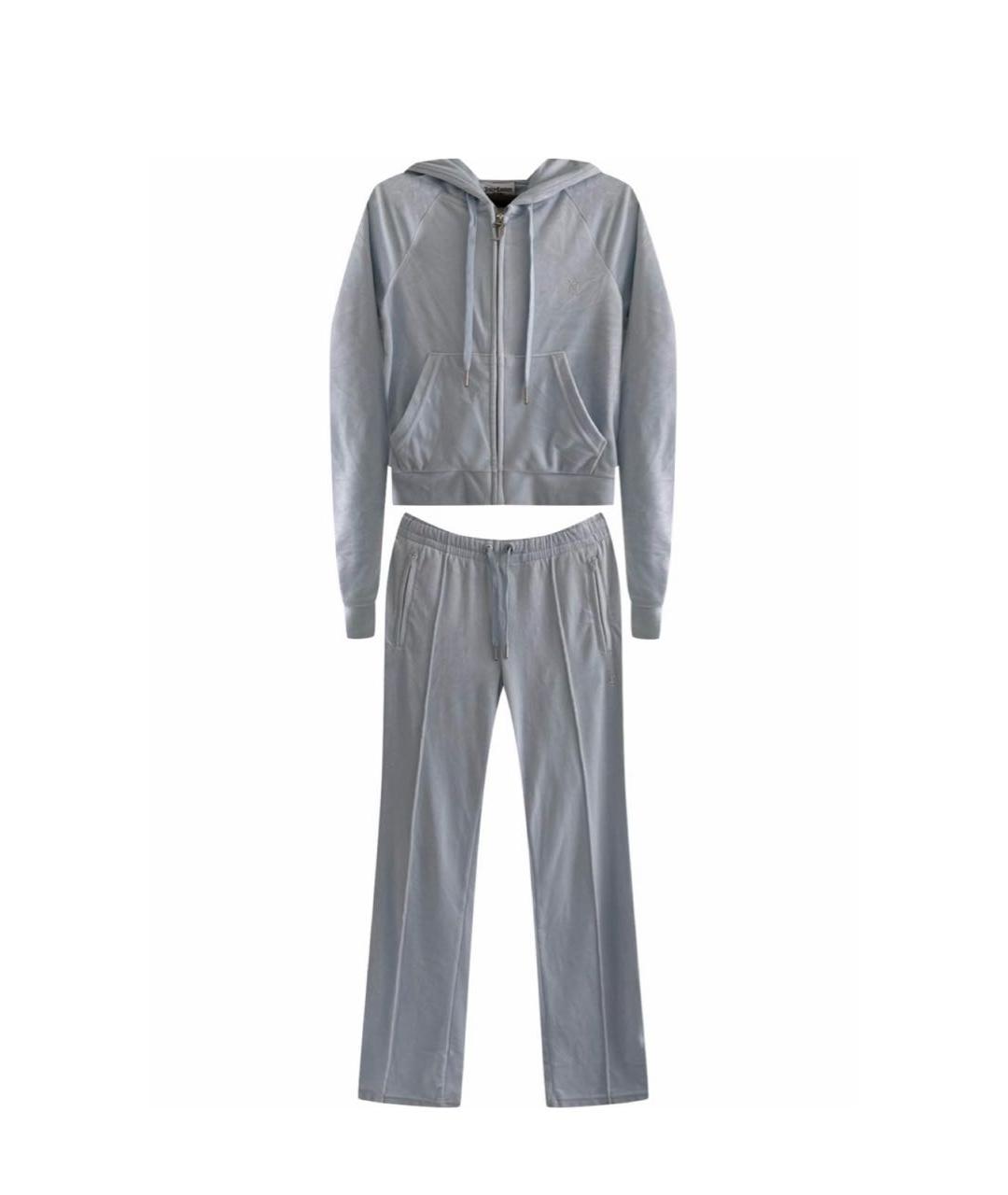 JUICY COUTURE Голубой велюровый спортивные костюмы, фото 9
