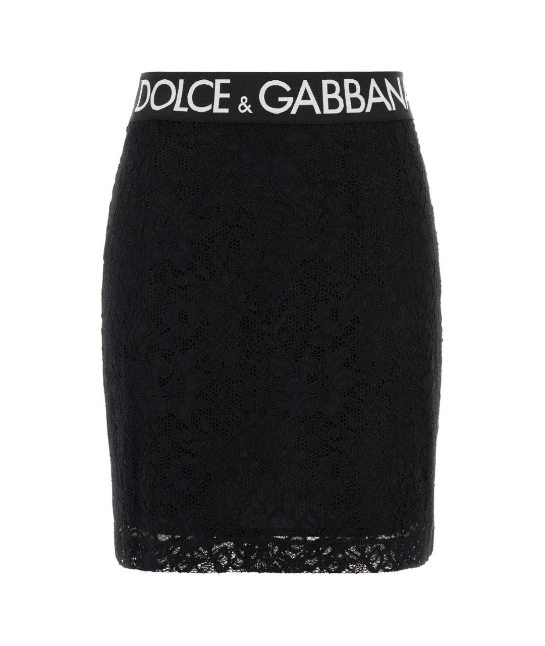 DOLCE&GABBANA Черная полиамидовая юбка миди, фото 1
