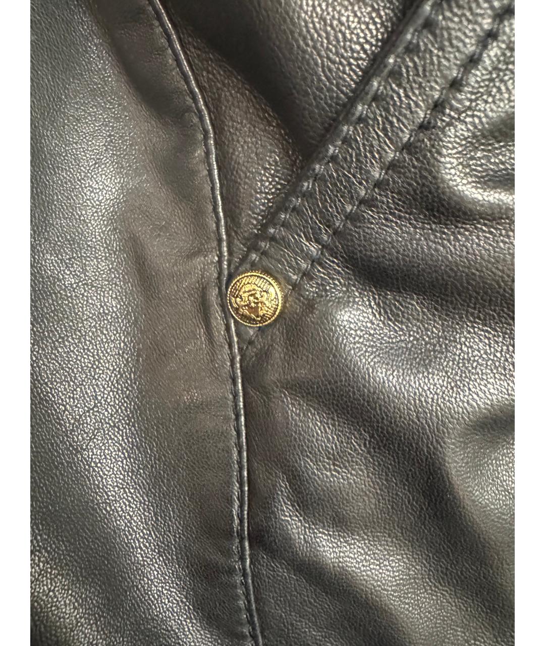 BALMAIN Черные кожаные шорты, фото 3