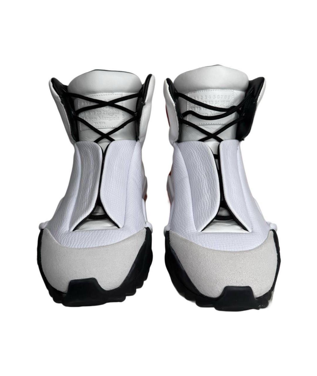 MAISON MARGIELA Белые кожаные высокие кроссовки / кеды, фото 3