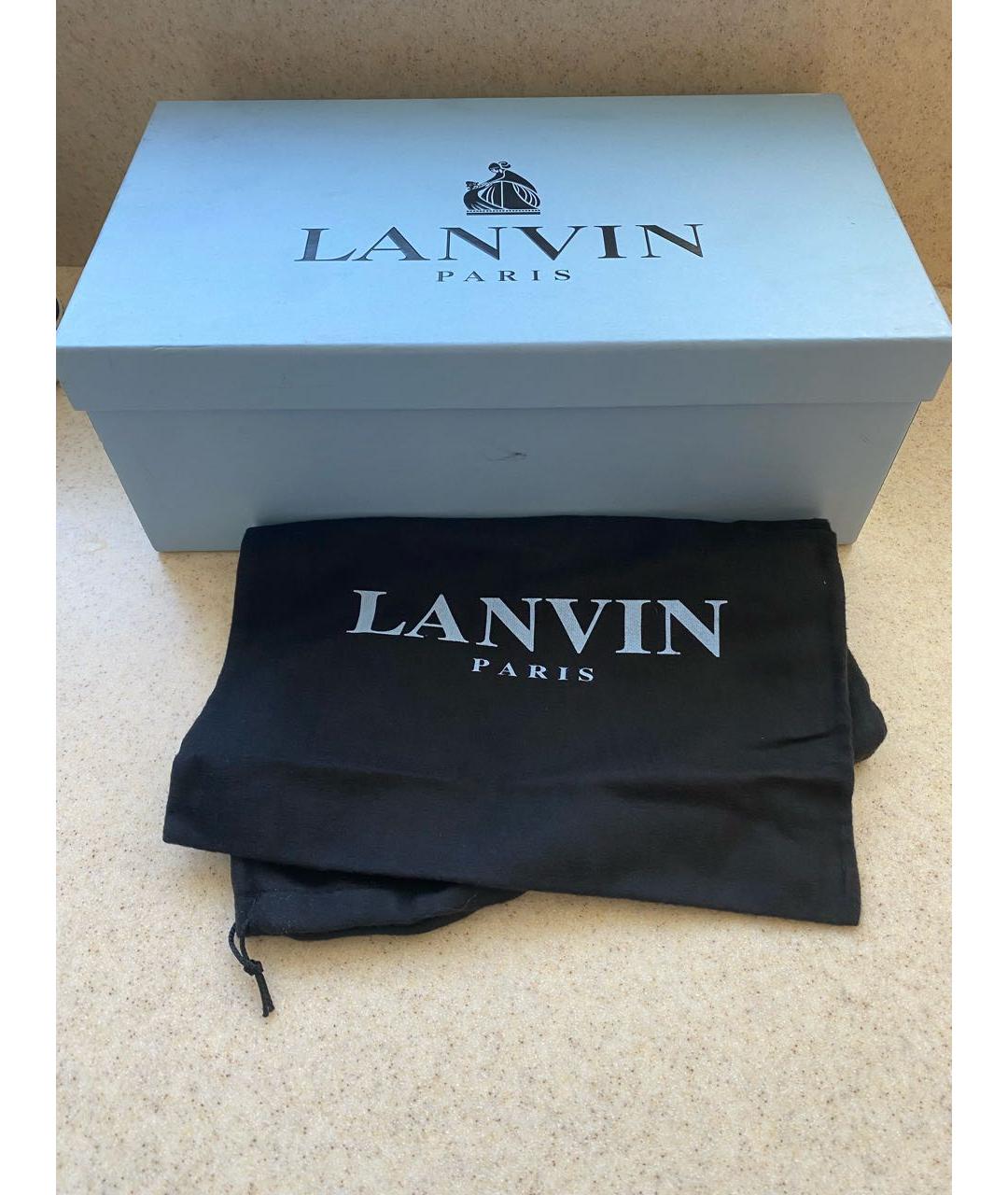 LANVIN Коричневые текстильные низкие кроссовки / кеды, фото 8